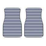 Navy And White Striped Pattern Print Front Car Floor Mats