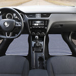 Navy And White Striped Pattern Print Front Car Floor Mats