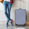 Navy And White Striped Pattern Print Luggage Cover