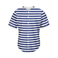 Navy And White Striped Pattern Print Men's Baseball Jersey