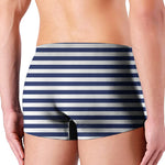 Navy And White Striped Pattern Print Men's Boxer Briefs