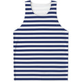 Navy And White Striped Pattern Print Men's Tank Top