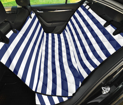 Navy And White Striped Pattern Print Pet Car Back Seat Cover