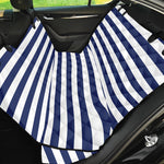 Navy And White Striped Pattern Print Pet Car Back Seat Cover