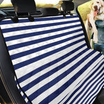 Navy And White Striped Pattern Print Pet Car Back Seat Cover
