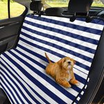 Navy And White Striped Pattern Print Pet Car Back Seat Cover
