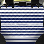 Navy And White Striped Pattern Print Pet Car Back Seat Cover