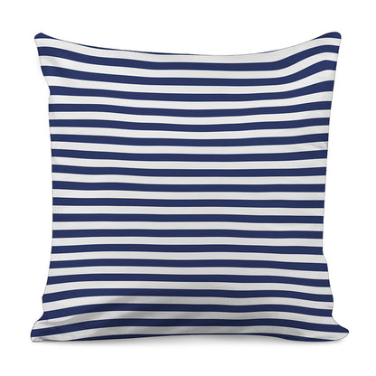 Navy And White Striped Pattern Print Pillow Cover