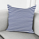 Navy And White Striped Pattern Print Pillow Cover