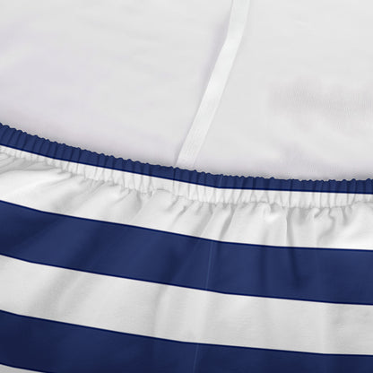 Navy And White Striped Pattern Print Sofa Cover