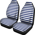 Navy And White Striped Pattern Print Universal Fit Car Seat Covers