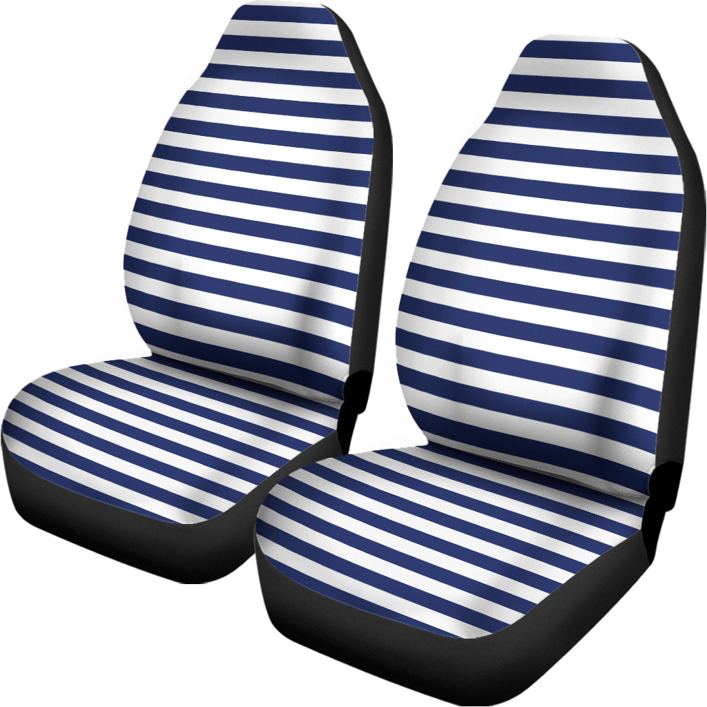 Navy And White Striped Pattern Print Universal Fit Car Seat Covers