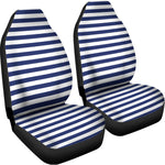 Navy And White Striped Pattern Print Universal Fit Car Seat Covers