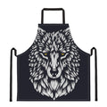 Navy And White Wolf Print Apron