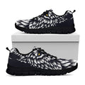 Navy And White Wolf Print Black Running Shoes