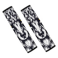 Navy And White Wolf Print Car Seat Belt Covers