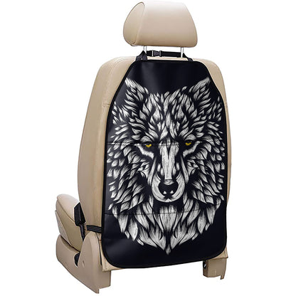 Navy And White Wolf Print Car Seat Organizers