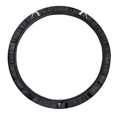 Navy And White Wolf Print Car Steering Wheel Cover