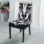 Navy And White Wolf Print Dining Chair Slipcover