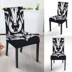 Navy And White Wolf Print Dining Chair Slipcover