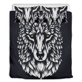 Navy And White Wolf Print Duvet Cover Bedding Set