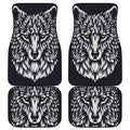 Navy And White Wolf Print Front and Back Car Floor Mats