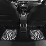 Navy And White Wolf Print Front and Back Car Floor Mats