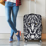 Navy And White Wolf Print Luggage Cover