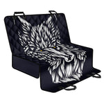 Navy And White Wolf Print Pet Car Back Seat Cover