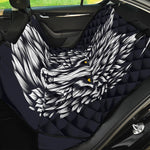 Navy And White Wolf Print Pet Car Back Seat Cover
