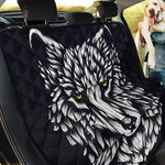 Navy And White Wolf Print Pet Car Back Seat Cover