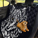 Navy And White Wolf Print Pet Car Back Seat Cover