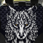 Navy And White Wolf Print Pet Car Back Seat Cover