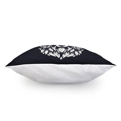 Navy And White Wolf Print Pillow Cover