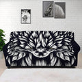 Navy And White Wolf Print Sofa Cover