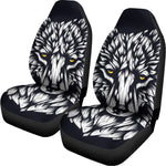 Navy And White Wolf Print Universal Fit Car Seat Covers