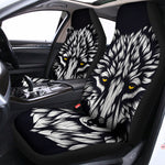 Navy And White Wolf Print Universal Fit Car Seat Covers