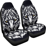 Navy And White Wolf Print Universal Fit Car Seat Covers