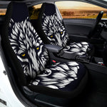 Navy And White Wolf Print Universal Fit Car Seat Covers