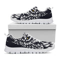 Navy And White Wolf Print White Running Shoes