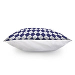 Navy Blue And White Argyle Pattern Print Pillow Cover