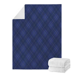 Navy Blue Argyle Pattern Print Blanket
