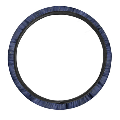 Navy Blue Argyle Pattern Print Car Steering Wheel Cover