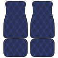 Navy Blue Argyle Pattern Print Front and Back Car Floor Mats