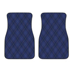 Navy Blue Argyle Pattern Print Front Car Floor Mats