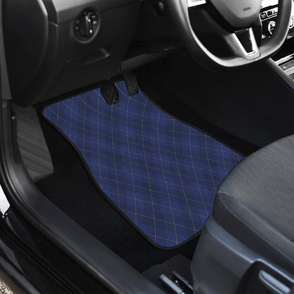 Navy Blue Argyle Pattern Print Front Car Floor Mats