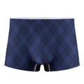 Navy Blue Argyle Pattern Print Men's Boxer Briefs