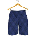 Navy Blue Argyle Pattern Print Men's Shorts