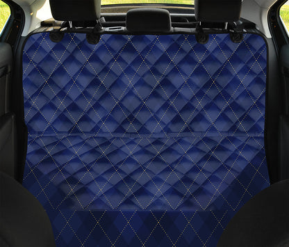 Navy Blue Argyle Pattern Print Pet Car Back Seat Cover