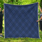 Navy Blue Argyle Pattern Print Quilt